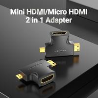 Gambar Vention Adapter Converter 2in 1 Micro/Mini HDMI to HDMI Female  - AGF dari Vention By Andalan Kota Administrasi Jakarta Utara 2 Tokopedia