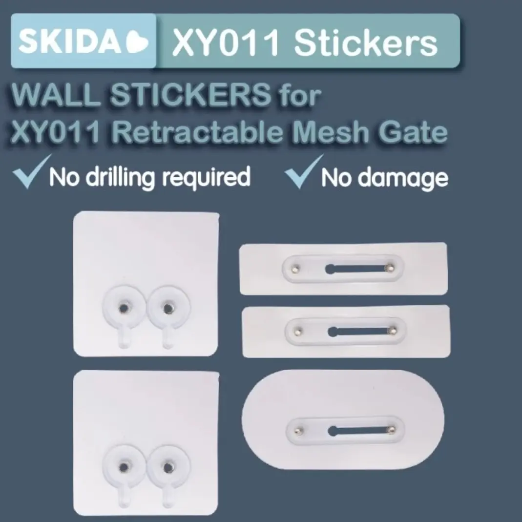 WALL STICKER For XY011 Skida Retractable Safety Gate Sticker Perekat Khusus Instalasi Pagar Ke Dinding Tanpa Bor