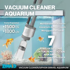 Elektrik Vakum Sifon Aquarium Pembersih Kuras Penyedot Vacuum Sand Gravel Cleaner Siphon Air Kolam Akuarium