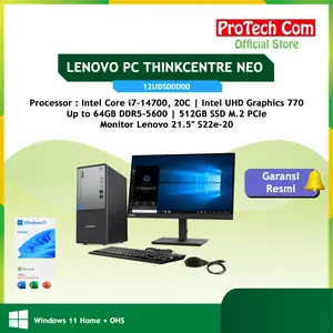 PC LENOVO THINKCENTRE NEO 50T i7-14700 8GB 512GB UHD 770 OHS W11 + MONITOR  21.5"