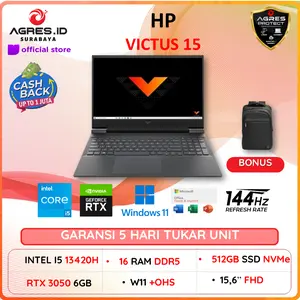 Hp VICTUS 15 I5 13420H RTX3050 6GB/ 16gb 512gb W11+OHS+0365 15.6FHD IPS 144HZ BLIT 2Y+ADP SLV -FA2716TX