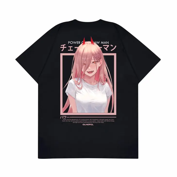 SAKAZUKI Kaos Baju POWER MAKIMA Anime CHAINSAW MAN