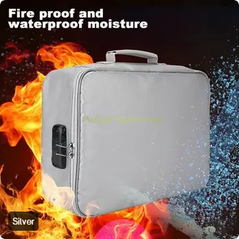 Fireproof Document Bag Dengan Kunci Tas Arsip Berhaga Tahan Api dan Air Resleting