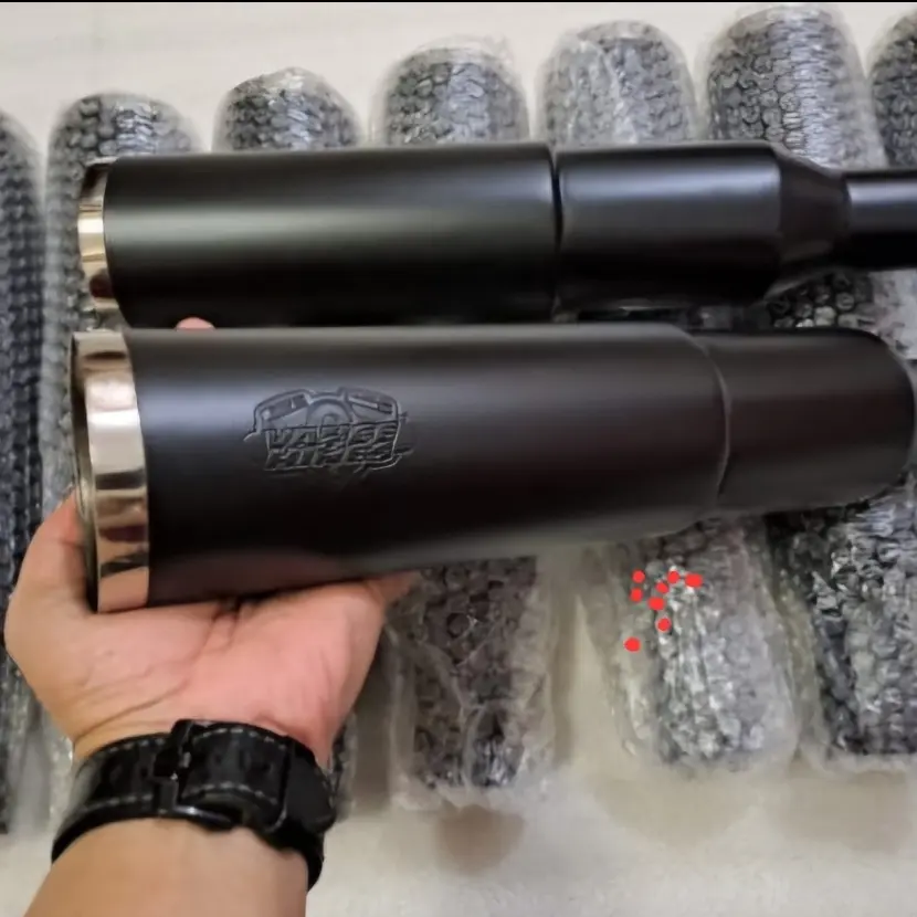 Harley-Davidson Knalpot Slipon Sportster & Dyna - Suara Gahar Deep Bassy & Performa Maksimal - Plug & Play - Stainless Steel Anti Karat - Black Matte & Chrome Polished