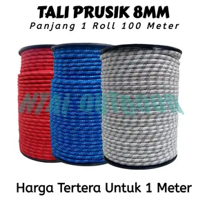 tali karmantel 8mm tali perusik panjang tebing tali flysheet paracord