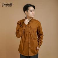 Gambar Kemeja polos pria basic lengan panjang - seoul | Goodfella Casual Formal Baju Cowok Kerah - Hitam, M dari goodfella Kota Administrasi Jakarta Pusat 2 Tokopedia