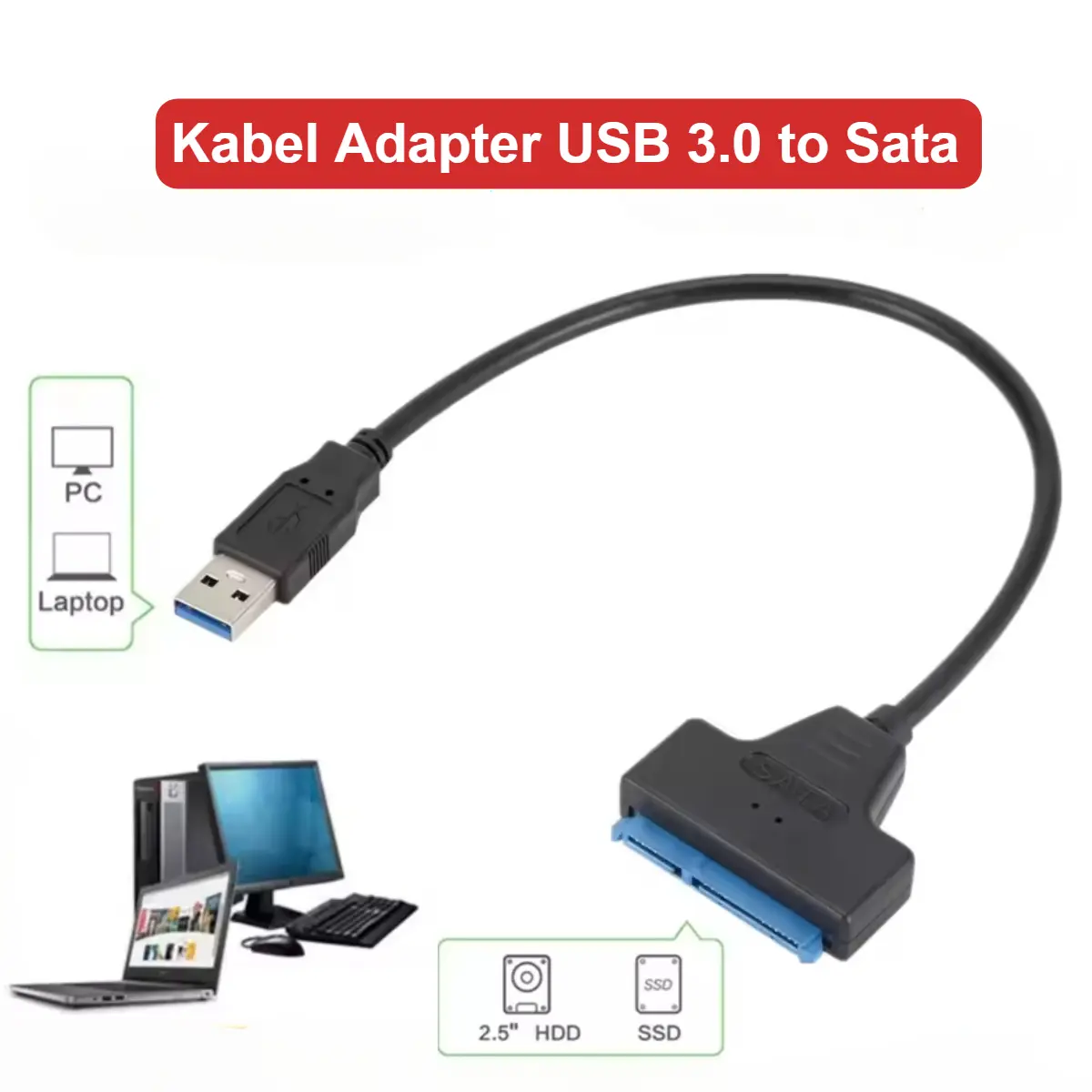 Kabel Adapter Converter Hard Disk SATA To USB 3.0 HDD PC Internal Eksternal