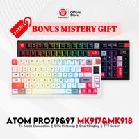 Gambar Fantech Atom Pro Series MK917 MK918 Gaming Keyboard 3 connection ,  5 pin Hotswappable Switch , Windows & MacOS , Atom Pro 79 , Atom Pro 97 , TFT Screen , RGB Lighting Baterai Kabel - ATOM PRO 79 BLK, BLUE Switch dari Click & Go Tokopedia Kota Bandung 1 Tokopedia
