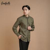 Gambar Kemeja polos pria basic lengan panjang - seoul | Goodfella Casual Formal Baju Cowok Kerah - Hitam, M dari goodfella Kota Administrasi Jakarta Pusat 5 Tokopedia