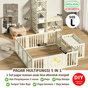 Pagar Bermain Bayi Pagar Mainan Anak Multifungsi Baby Fence HDPE Kokoh Play Fence Pagar Anak 001-M1210