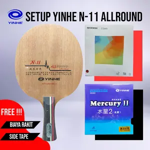 Paket Bat Pingpong Rakitan Yinhe N11 Allround 5Plywood Yinhe Sanwei T88