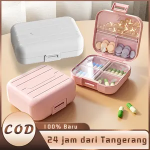 Pill Box Mini Kotak Tempat Penyimpanan Obat Vitamin Travel Medicine Box