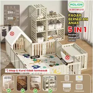Pagar Bayi Pagar 5in1 Mainan Anak HDPE  Baby Fence Kokoh Play Fence Pagar Meja Anak Multifungsi 001-M1210