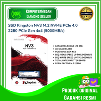 Gambar SSD Kingston NV3 500GB 1TB 2TB M.2 NVME PCIe 4.0 2280 PCIe Gen 4x4 (5000MB/s) dari KomputerMedan OS Kota Medan 1 Tokopedia