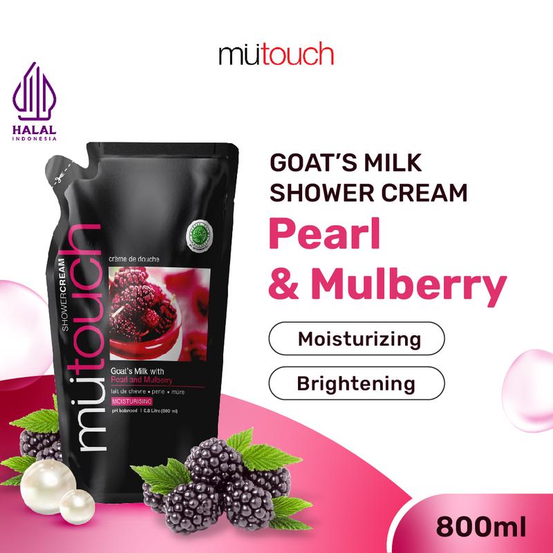 MuTouch Goat's Milk Shower Cream Pearl and Mulberry 800ml (Sabun Mandi) 0