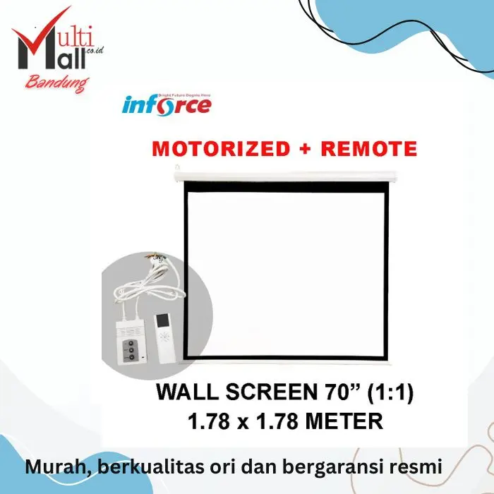 Wall Screen Projector Motorized + Remote 70 1:1 / Layar Inforce - Shop ...