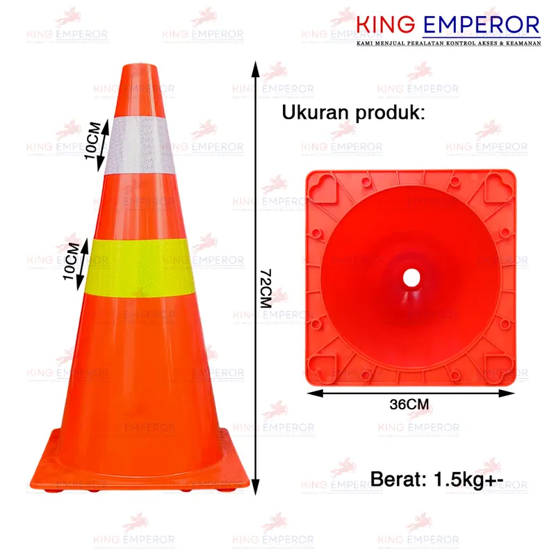 Safety Traffic Cone 72CM PVC Plastic / Kerucut Lalu Lintas 72CM Plastik PVC 3