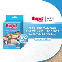 Gambar [ QUAD PACK ] Bagus Sarung Tangan Plastik 15 µ 100 pcs [ 4 Pack ] dari Bagusmartofs Kota Administrasi Jakarta Barat 1 Tokopedia