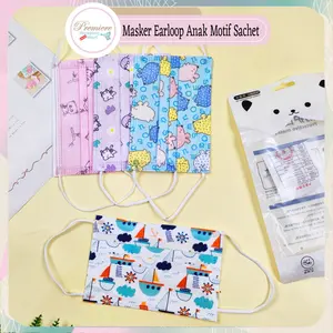 READY Masker 3Ply Anak Earloop Motif Lucu - Sachet isi 10pcs - IMPORT