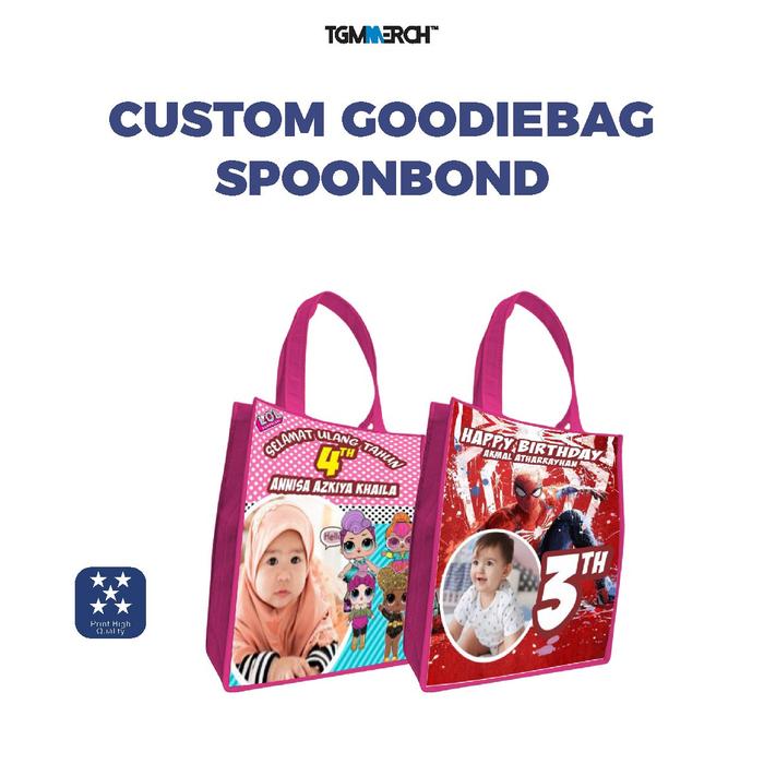 Gambar Goodie bag Custom karakter ulang tahun |Murah| - Biru, 20x25 cm dari Tgm Merch Kota Bekasi Tokopedia