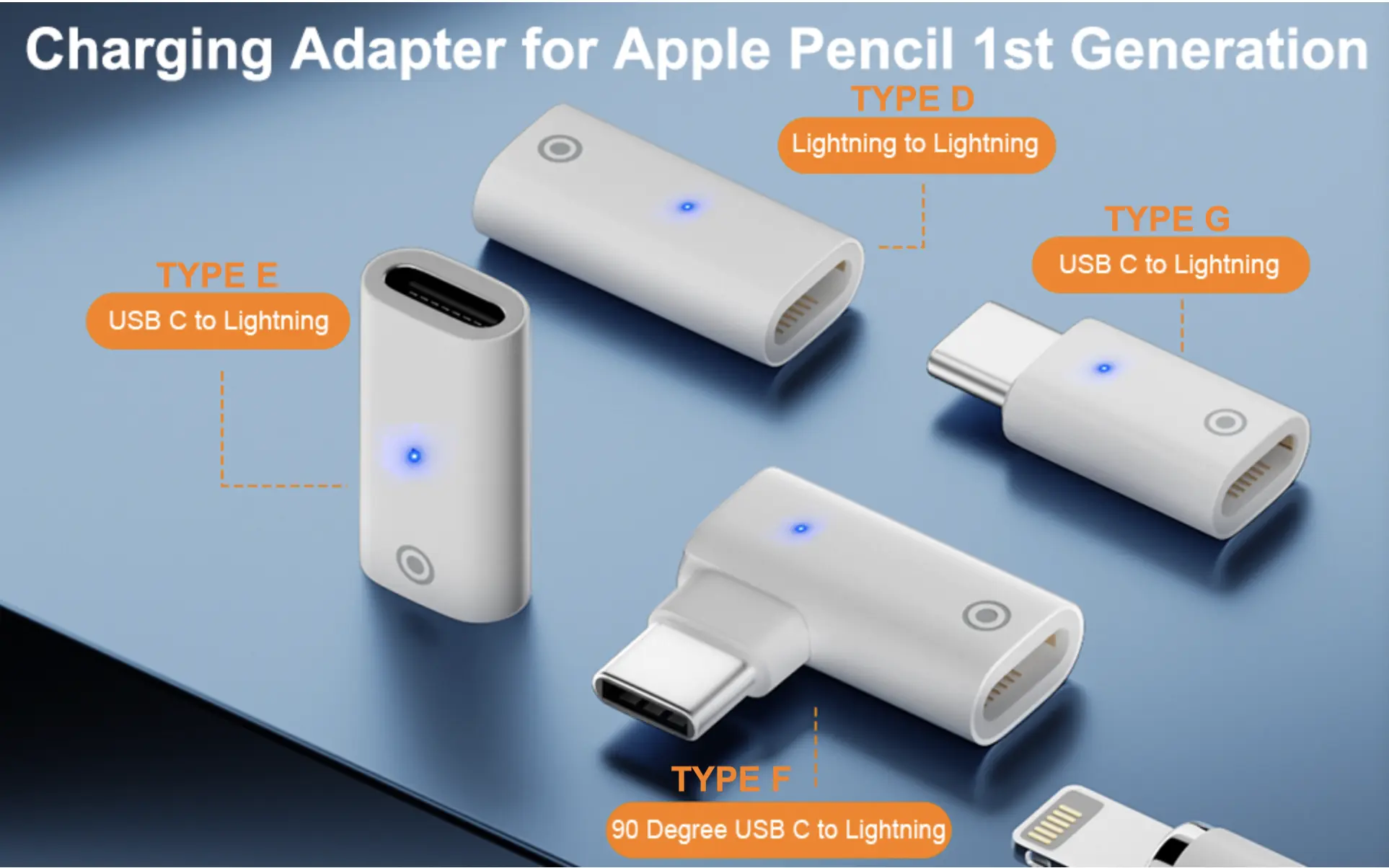 Converter Adaptor Adapter Charger Adapter Converter Cable Untuk Apple pencil Gen 1 Lightning Female Ke Female Untuk Apple