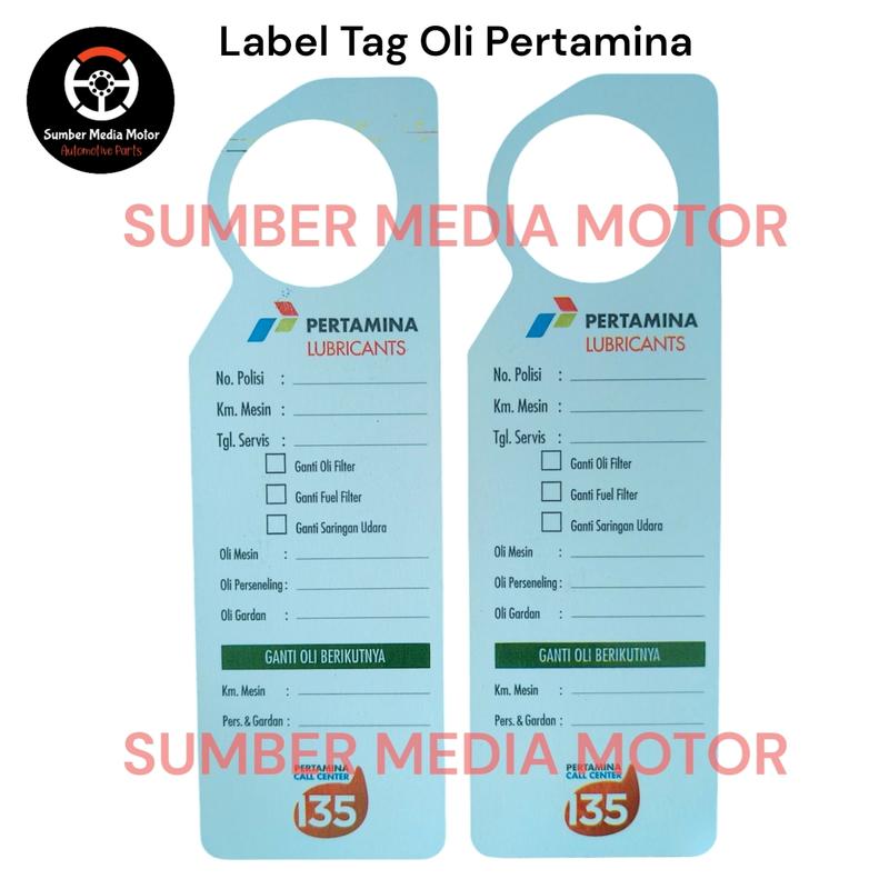 Kertas Label Kartu Tag Gantungan Oli Pertamina Pengingat Ganti - Shop ...