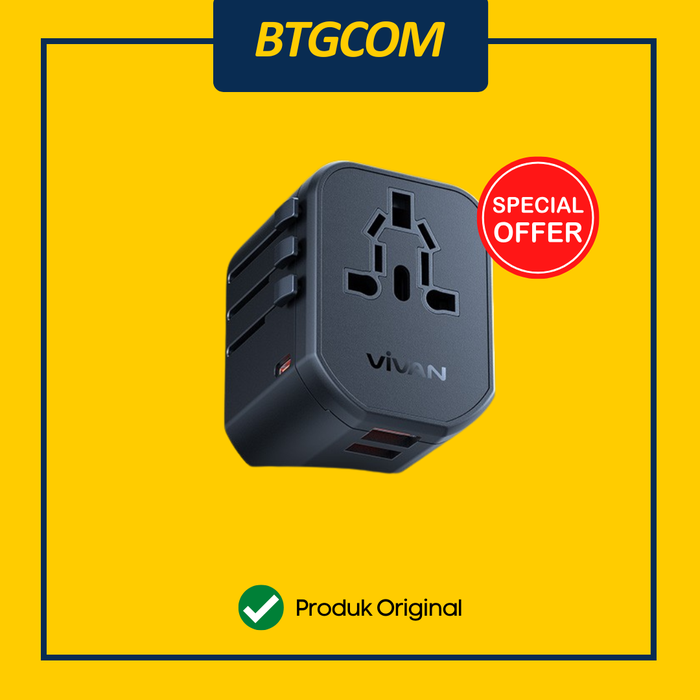 Gambar CHARGER HP VIVAN VPS-T003A 20W UNIVERSAL TRAVEL ADAPTER FAST CHARGING WITH USB TYPE-C STANDAR EROPA EU AMERIKA USA AUSTRALIA AUS INGGRIS UK dari btgcom Kota Denpasar Tokopedia