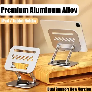 Carbon Steel Metal Holder Tablet 360° Rotate Stand Foldable iPad Holder Adjustable