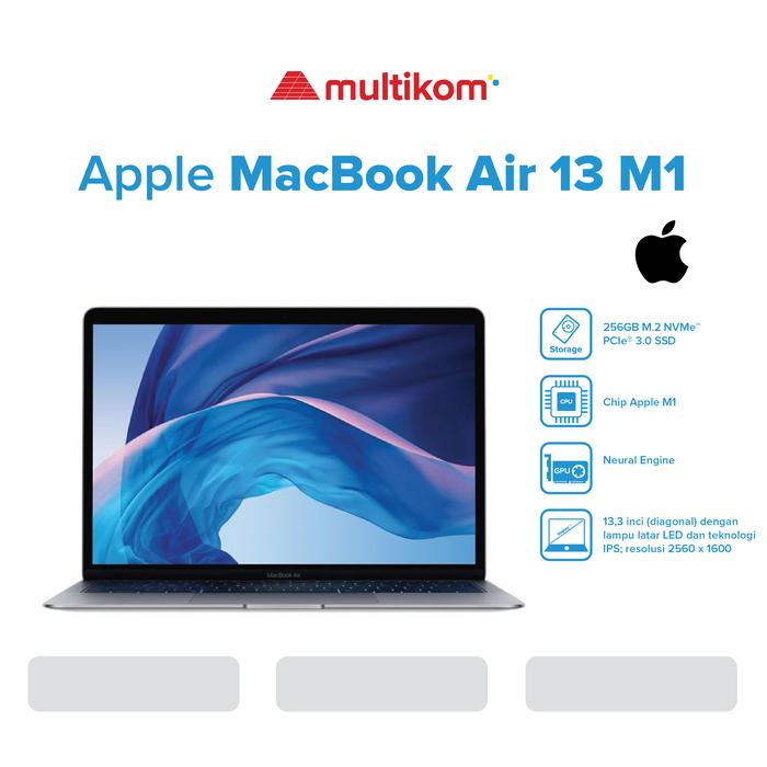 Gambar MacBook Air 13 M1 8 Core CPU 7 core GPU 8GB 256GB Space Grey MGN63ID/A dari MULTIKOM ID Kota Palembang Tokopedia