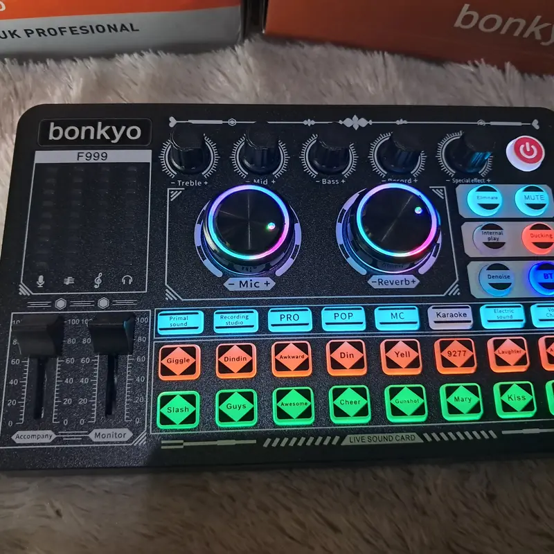 Soundcard Live Streaming Media Sosial Live Karaoke Sound Card Bonkyo F999 Mixer Audio Soundsystem Karaoke Live Streming Souncard MKC Kimiso Soundcard Live Tiktok 2