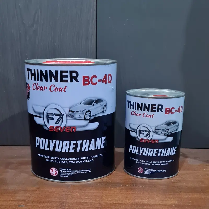 Thinner BC 40, PU, Clear Coat Kemasan Galon - Cocok untuk Cat Epoxy, Primer Surfacer, Melamine, Duco - Paint, Merah 0