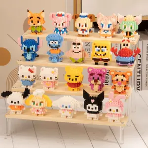 DIY Susun Balok Blok Mini Kartun Bricks Donat Mainan Balok Nano Block Kartun Toys