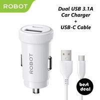 Gambar Robot RT-C13 Car Charger Mobil USB-C USB-A Dual USB 3.1A + USB-C Cable Combo dari bestdeal_NEW Kota Administrasi Jakarta Pusat 1 Tokopedia