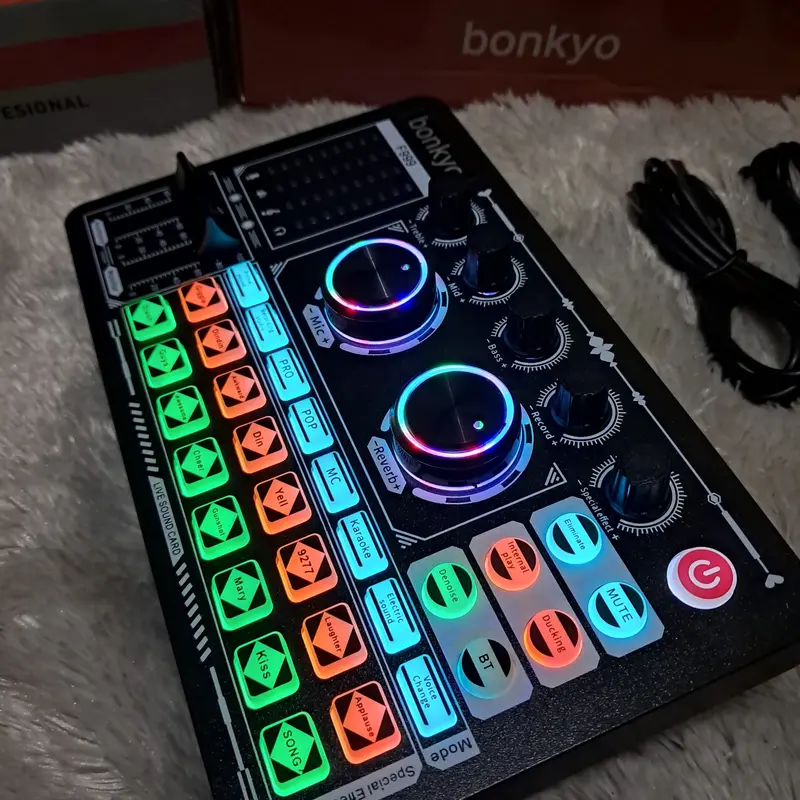 Soundcard Live Streaming Media Sosial Live Karaoke Sound Card Bonkyo F999 Mixer Audio Soundsystem Karaoke Live Streming Souncard MKC Kimiso Soundcard Live Tiktok 1