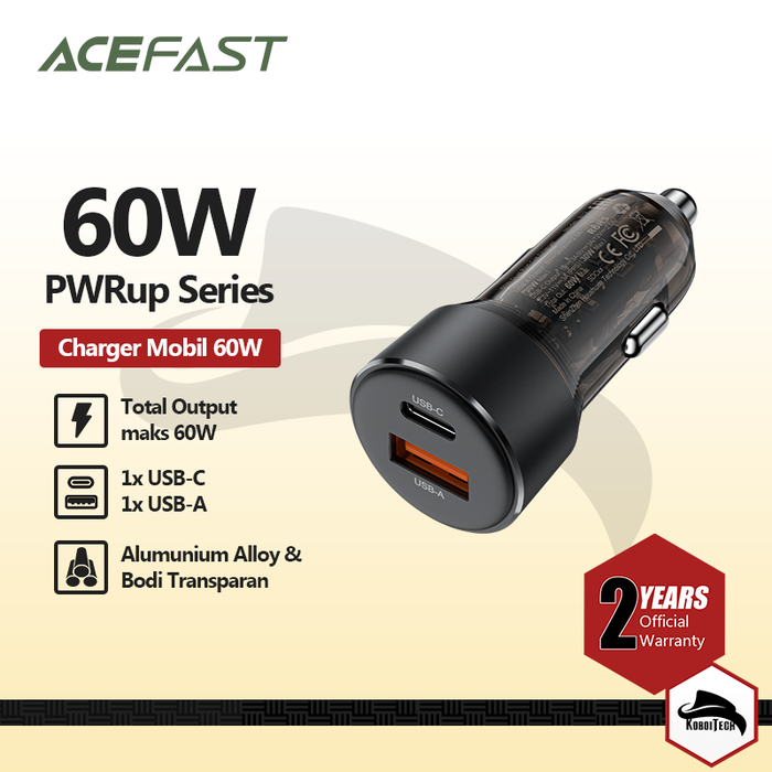 Gambar ACEFAST PWRUP B12 CAR CHARGER PD MOBIL USB TYPE-C SUPER FAST CHARGING SAMSUNG IPHONE IPAD TAB TABLET dari KoboiTech Kota Administrasi Jakarta Utara Tokopedia