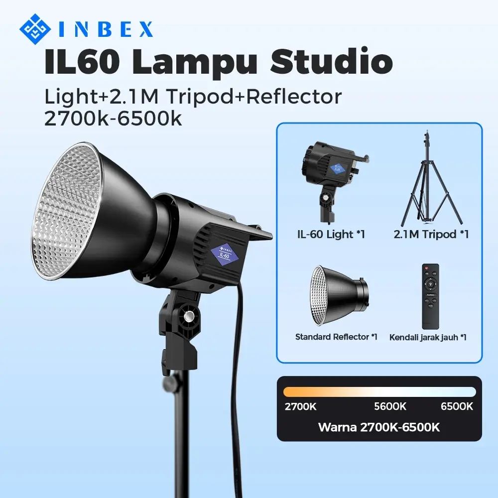 INBEX Lighting Konten Lampu Studio Softbox LED Video Light Background Foto Lampu Flash