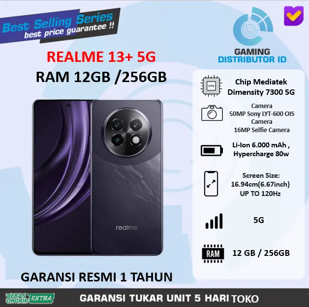 REALME R13 PLUS 5G 12GB 256GB Garansi Resmi