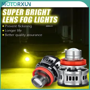 READY [Sepasang 2 Buah] Lampu LED 50W Super Terang H11 H8 H16FOGLAMP Proyektor Mini Laser Mobil PROJIE Putih Kuning