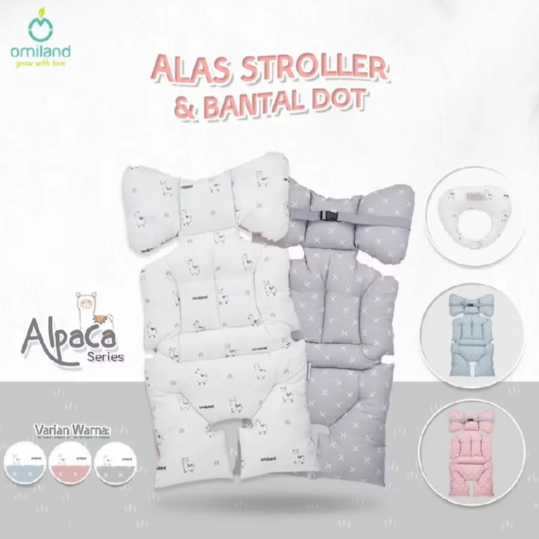Omiland Alas stroller bayi + bantal dot