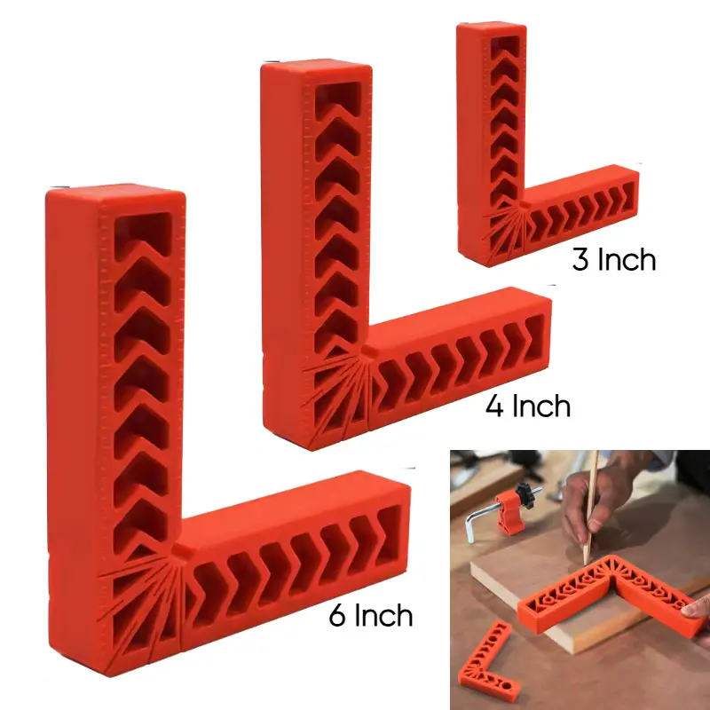 Corner Clamp Kayu Kaca Klem Siku Pencepit Pengukur Frame Sudut 90 Derajat 3 4 6 Inch