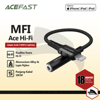 Gambar ACEFAST C1-05 LIGHTNING AUDIO ADAPTER CONNECTOR MFI EARPHONE IPHONE dari KoboiTech Kota Administrasi Jakarta Utara 1 Tokopedia
