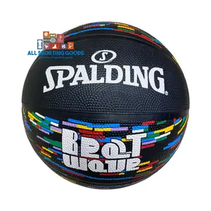 Bola Basket SPD Beat Wave Hitam Size 7 Karet Dewasa Outdoor