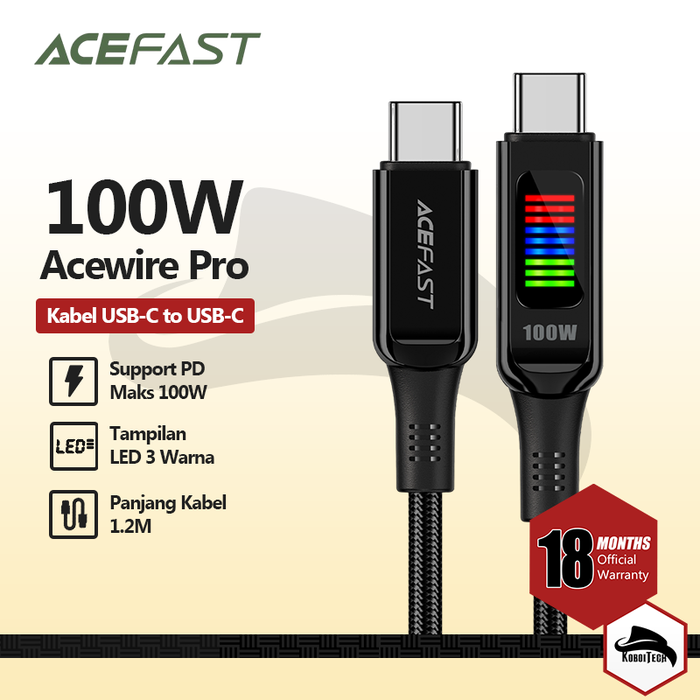 Gambar ACEFAST C7-03 KABEL PD100W USB TYPE C TO TYPE C CHARGER POWER DELIVERY dari KoboiTech Kota Administrasi Jakarta Utara Tokopedia