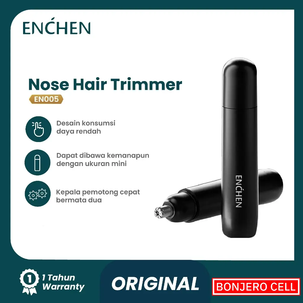 ENCHEN EN005 Pembersih Bulu Hidung Hair Nose Ear Trimmer Alat Cukur Bulu Hidung dengan Motor Mikro Cepat & Kepala Pemotong Dua Mata Hitam