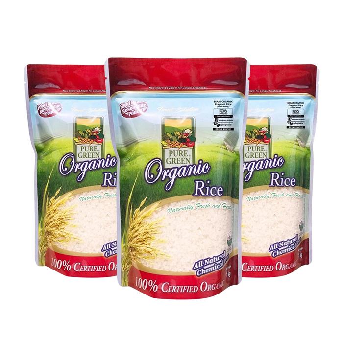 Gambar Puregreen Organic Rice Beras Organik White Long Grain Paket 3 x 1 kg dari Puregreen Organic Kota Administrasi Jakarta Utara Tokopedia