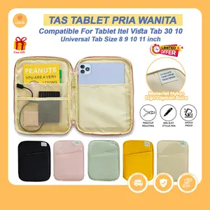 Tas Cover Tab Vista Tab 30 11 / Vistatab 10 10.1 / Pad 1 One / Pad 2 10 Inch 2021 2022 2023 2024 Carrying Case Universal Tablet Wanita Pria Banyak Kantong Slot Polos