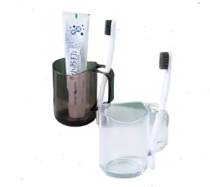 GELAS SIKAT GIGI CANGKIR KUMUR DENGAN GAGANG TOOTHBRUSH HOLDER ODOL