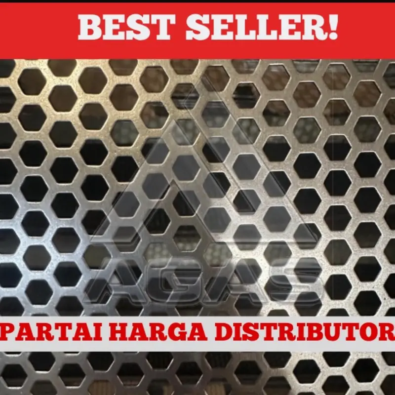 Plat Lubang besi Perforated Hexagonal 1x2 mtr 4
