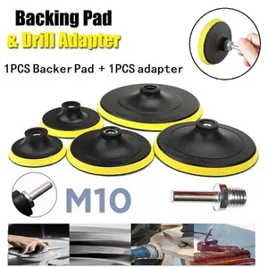 Backing Pad Plate 3 /4 / 5 / 6 inch + Adapter M10 Tatakan Mesin Poles