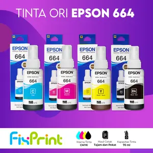 Tinta Epson 664 T664 Printer L360 L220 L350 L120 L121 Original Ori